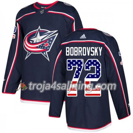 Blue Jackets tröja Sergei Bobrovsky 72 Adidas 2017-2018 Marinblå USA Flag Fashion Authentic - NHL Tröjor Herr
